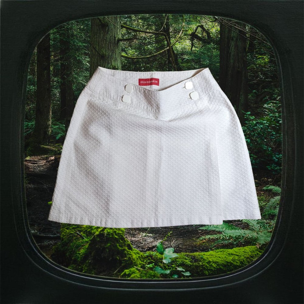 vintage white wrap skirt